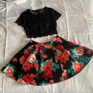 Floral black dress